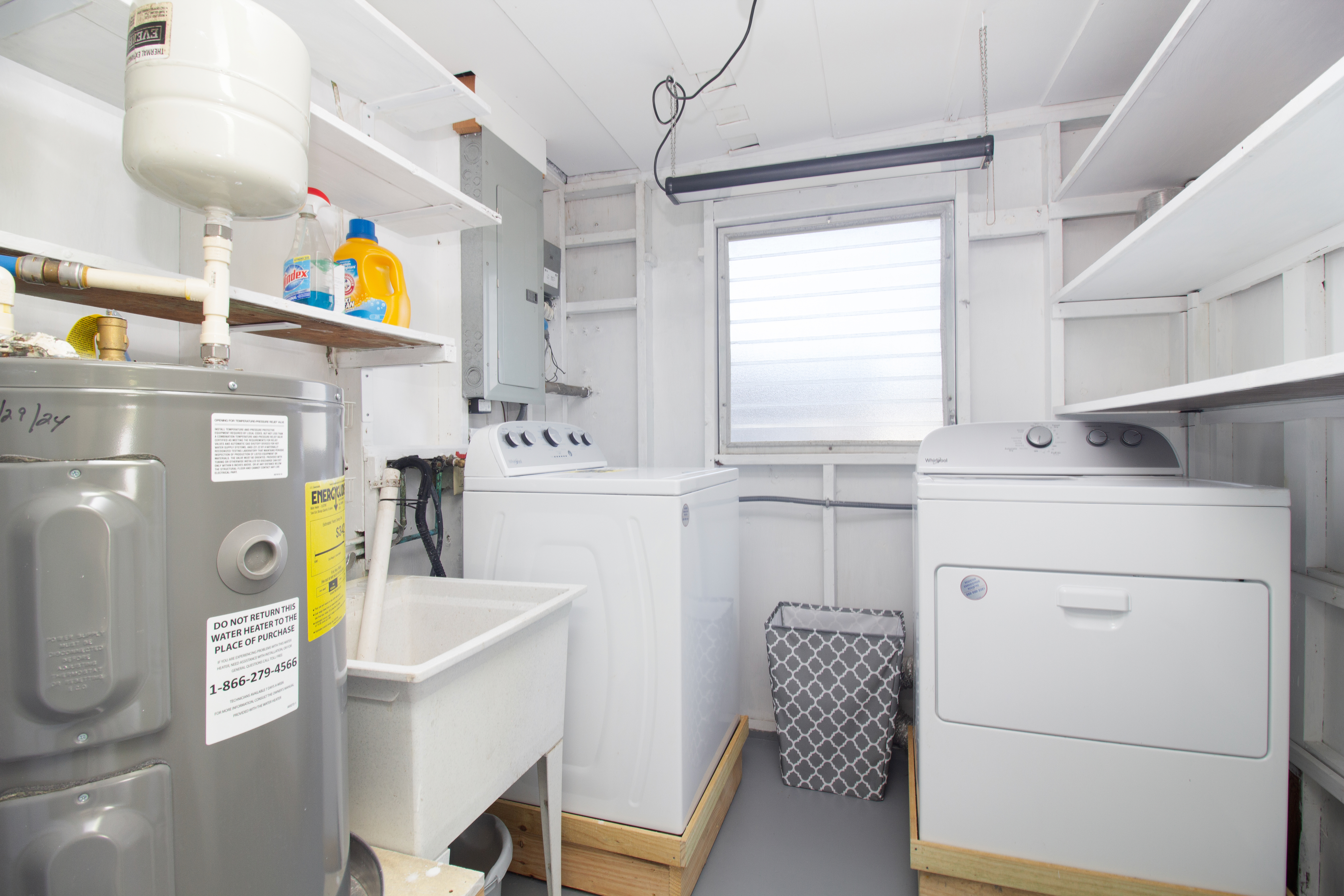 Laundry area inside 2419 Baywood.